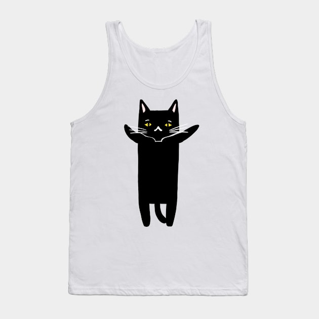 Black Cat Tank Top by Olly Illustrated